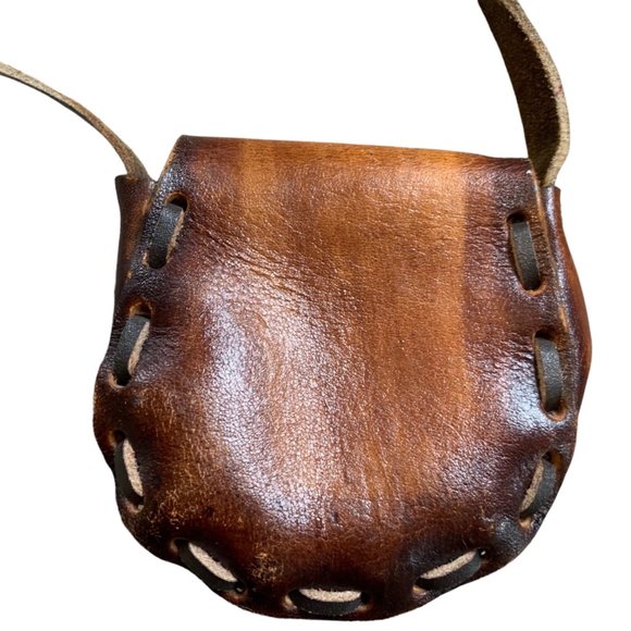 Vintage Leather Tooled Floral Mini Coin Card Purse - Picture 3 of 7